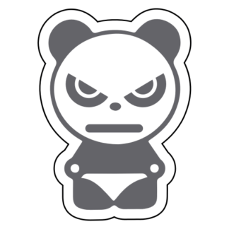 Angry Panda Sticker (Grey)